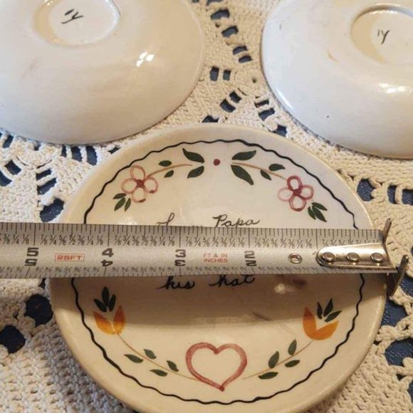 Vintage Pennsylvania Dutch Folk Art Saucer Plates Set Of 3 - Picture 5 of 7